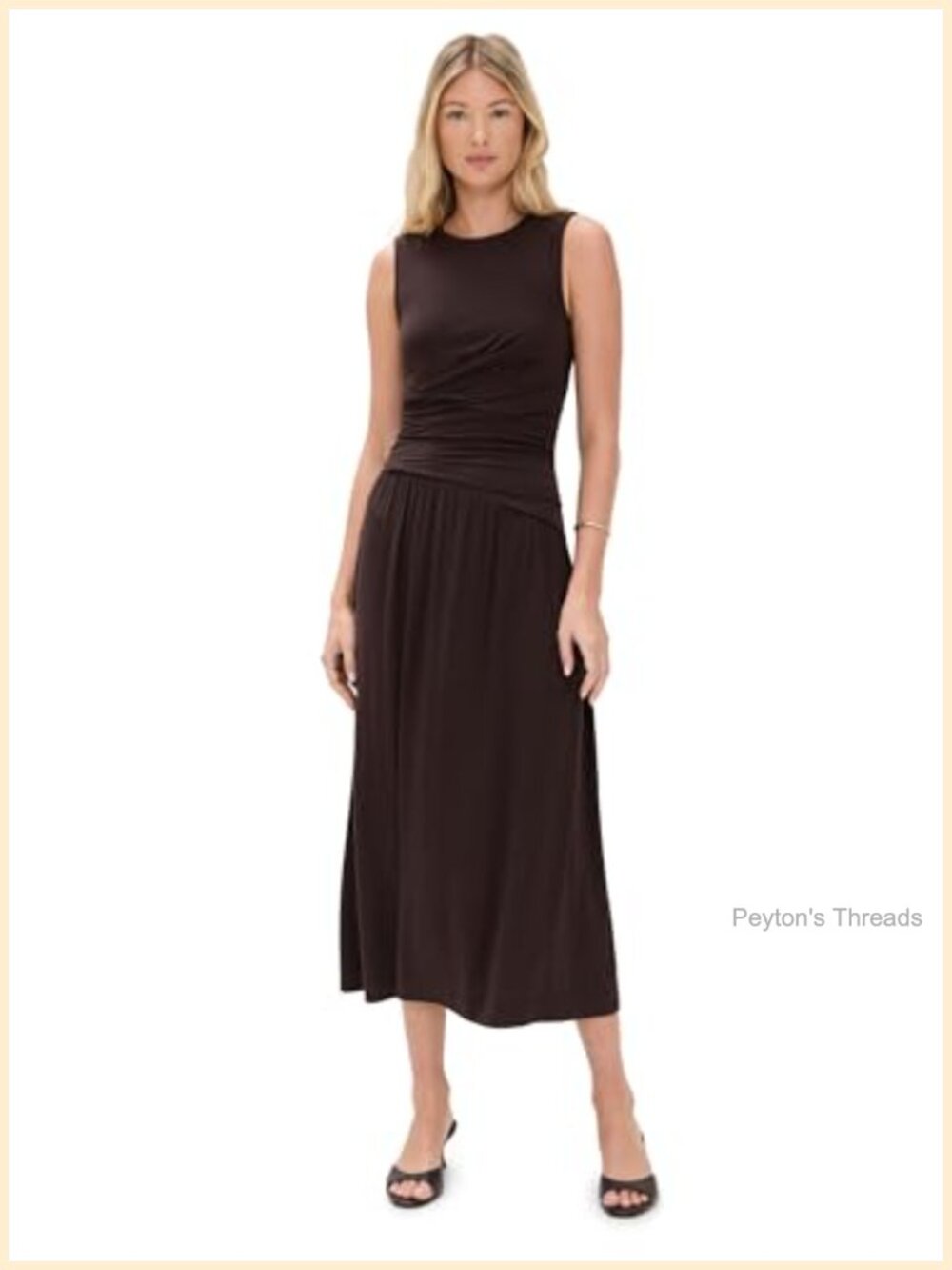 PAIGE Women's Bonita Midi Dress Sleeveless Stretch Jersey
